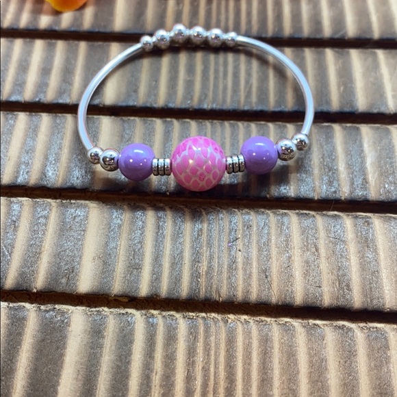 Pink/purple mermaid kids bracelet - Picture 3 of 5